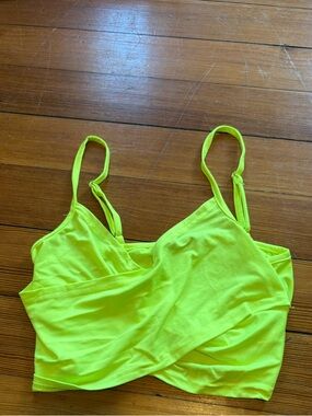 Neon Lime Spaghetti Strap Crop Top